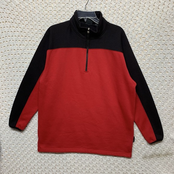 Vintage 90,s USA Olympics Sweatshirt Men Sz L Red/black 1/4 Zip Cotton Polyeste - Picture 1 of 11
